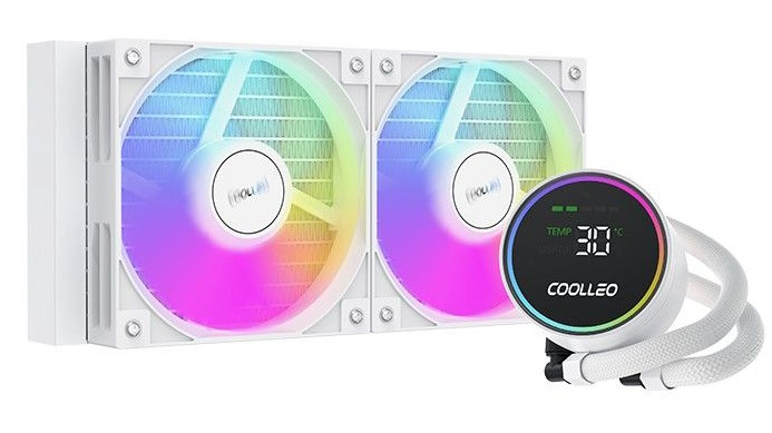 

Система охлаждения жидкостная Coolleo DIG-240-LITE-WH LGA115x/1200/1700/1851/AM4/AM5 (2*120mm, 1800rpm, 72.5CFM, 30dBa), DIG-240-LITE-WH