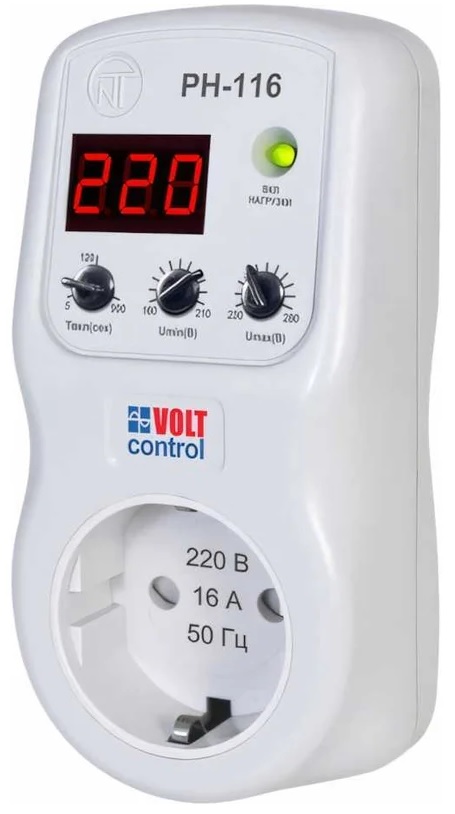 

Реле Новатек-Электро 3425600116 напряжения РН-116 однофазное регулируемое под розетку, 3425600116