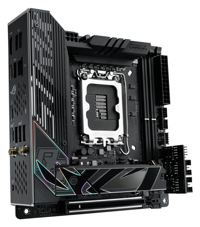 

Материнская плата mini-ITX ASUS ROG STRIX Z790-I GAMING WIFI (LGA1700, Z790, 2*DDR5 (7600), 2*SATA 6G RAID, 2*M.2, PCIE, 2.5Glan, WiFi, BT, HDMI, 2*Th, ROG STRIX Z790-I GAMING WIFI