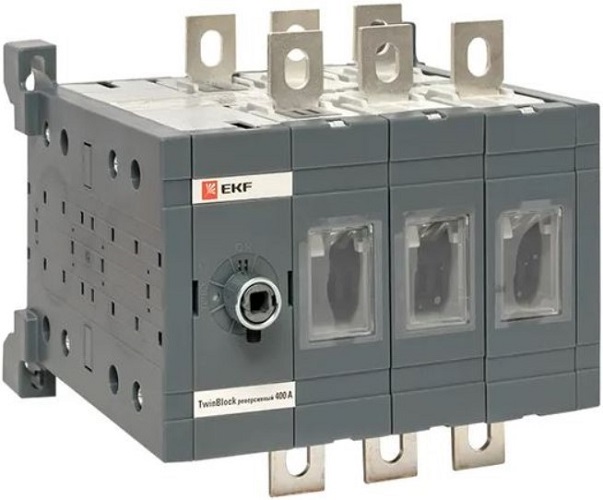 

Рубильник EKF tb-s-400-3p-rev 400A 3P реверсивный без рукоятки управления TwinBlock, tb-s-400-3p-rev