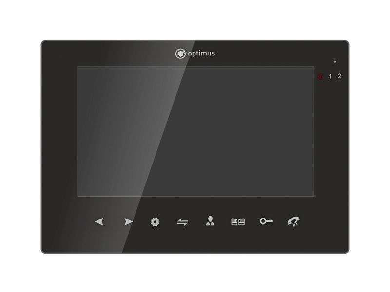 Монитор Optimus VMH-7.1 (b) видеодомофона цветной, 7" TFT LCD, AHD/TVI/CVI/CVBS, 1024x600, разговор до 300 сек., запись видео 1920х1080, подключение 4