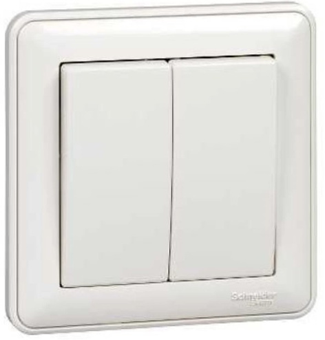 Изображение товара Выключатель двухклавишный Systeme Electric VS510-252-18 для интерьеров