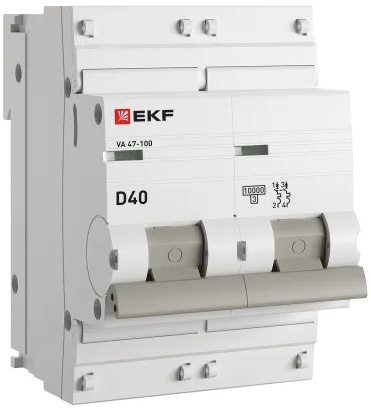 Изображение товара Автоматический выключатель EKF mcb47100-2-40D-pro 40А IP20 серия PROxima