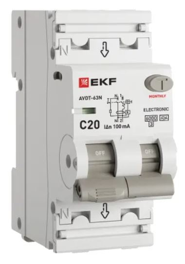 Изображение товара Автомат EKF D63N26EA20C100 Дифференциальный трёхполюсный