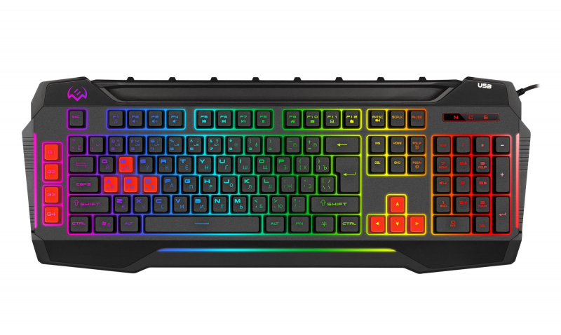 

Клавиатура Sven KB-G8800 SV-017675 109 кл, макросы, RGB-подсветка, звук. индикация, USB-порт, KB-G8800
