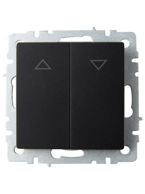

Выключатель двухклавишный для жалюзи IEK BR-V15-0-10-K02 BRITE 10А ВС10-1-5-БрЧ Черный, BR-V15-0-10-K02