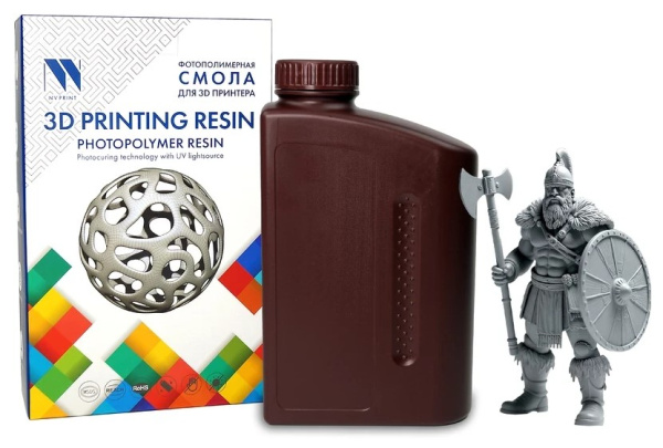 Изображение товара Фотополимерная смола NVP NV‑3D‑STD‑RESIN‑GREY 1000 г для 3D‑печати