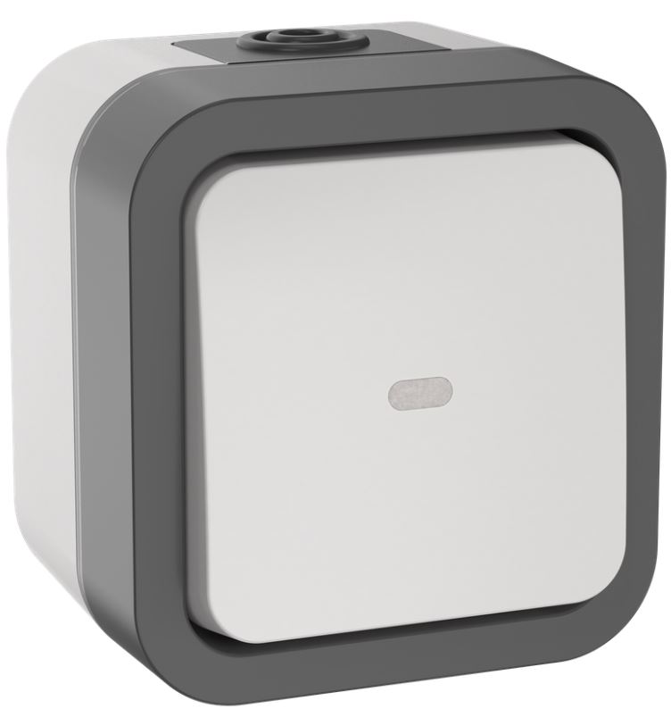 

Переключатель одноклавишный с подсветкой IEK TS-V10-1-10-55-K41 TORS 10А IP55 TS202 серо-белый, TS-V10-1-10-55-K41