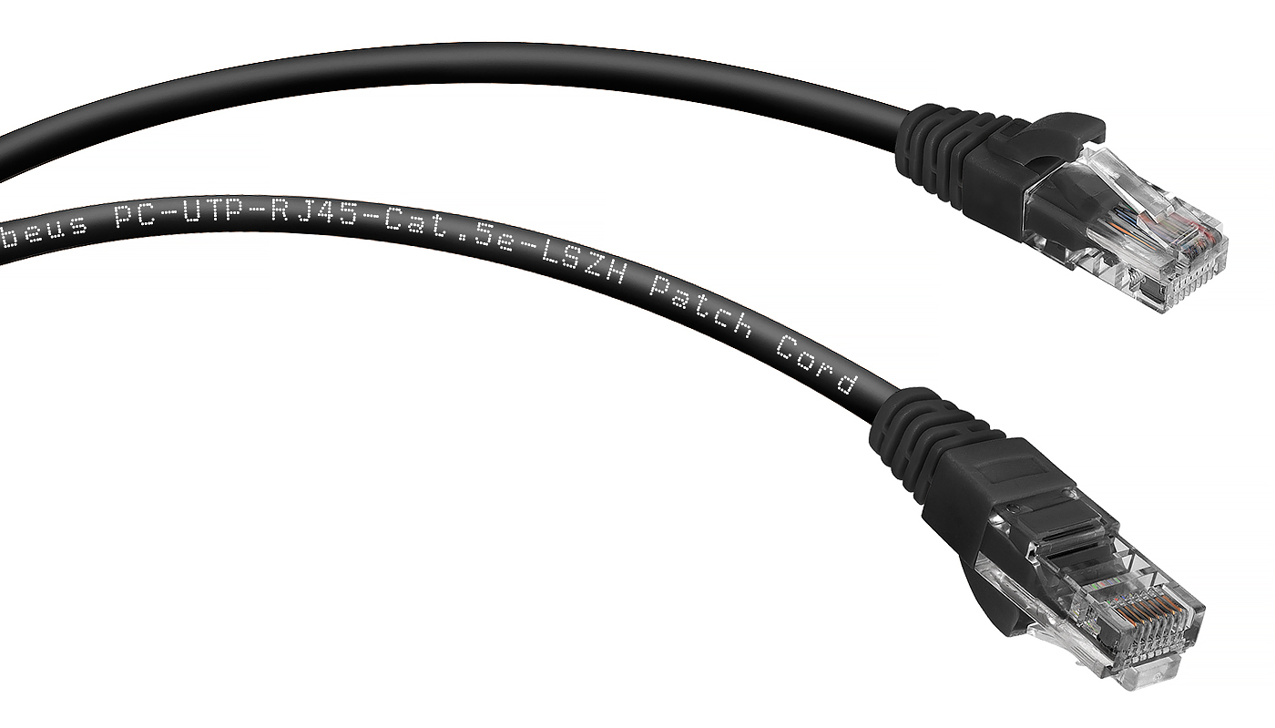 фото Кабель патч-корд U/UTP 5e кат. 5м.  Cabeus PC-UTP-RJ45-Cat.5e-5m-BK-LSZH