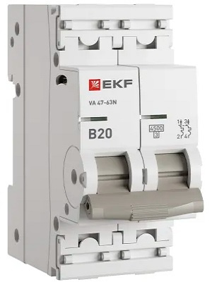 Изображение товара Автоматический выключатель EKF M634220B серия PROxima 20 А IP20