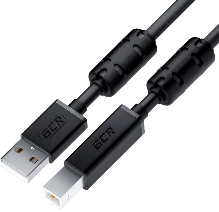 

Кабель GCR GCR-52423 PROF 2.0m USB 2.0, AM/BM, черный, ферритовые кольца, 28/24 AWG, экран, армированный, морозостойкий, GCR-52423