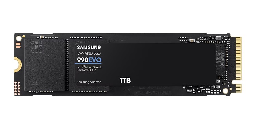 

Накопитель SSD M.2 2280 Samsung MZ-V9E1T0BW 990 EVO 1TB PCIe 4.0 x4/5.0 x2 NVMe 2.0 TLC 5000/4200MB/s IOPS 680K/800K TBW 600 DWPD 0.33, MZ-V9E1T0BW