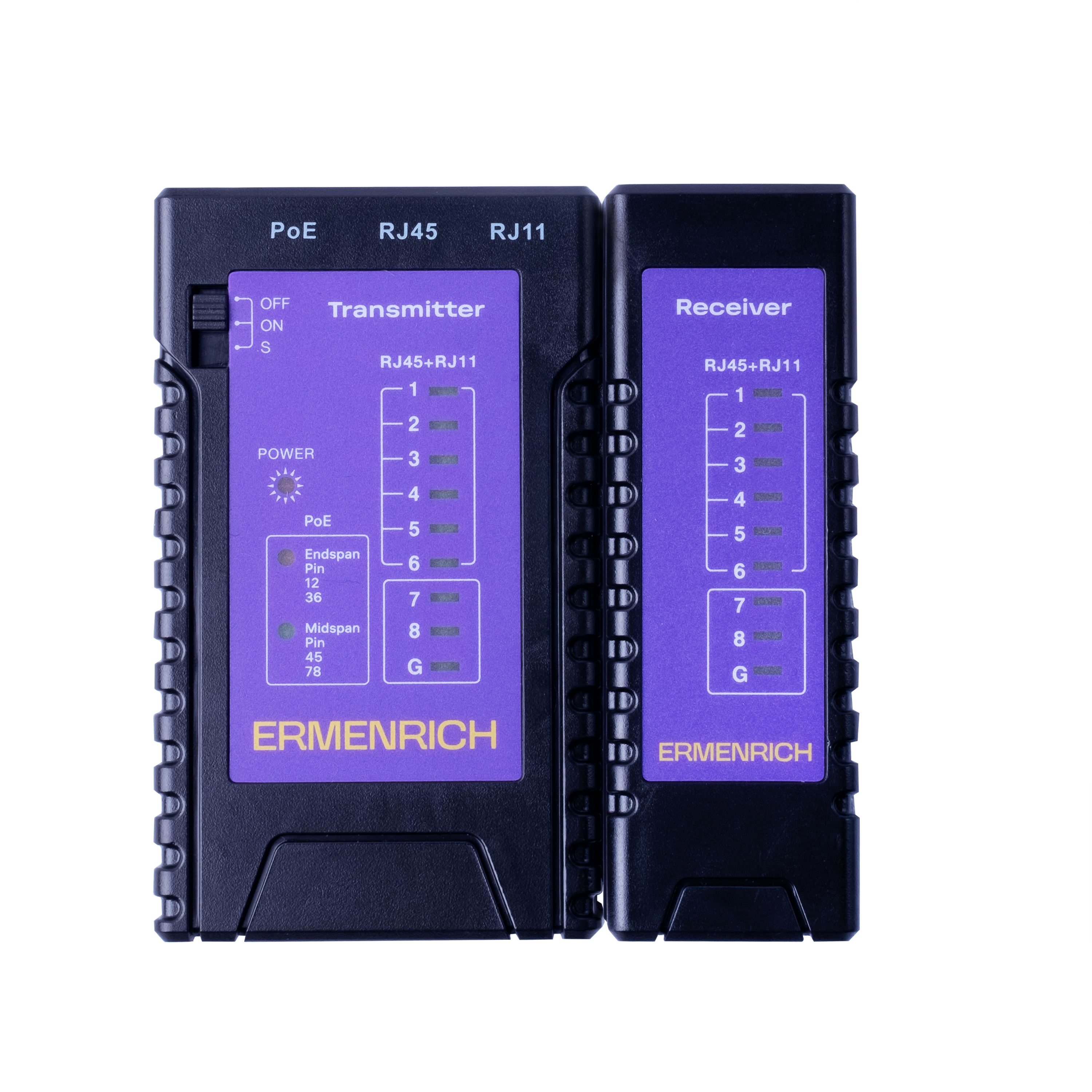 Тестер Ermenrich NetGeeks NP10 85300 Ermenrich кабельный, фиолетовый