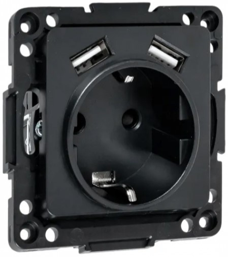 фото Розетка с заземлением с 2 USB  EKF EZR16-2USB-typeA в Волгограде
