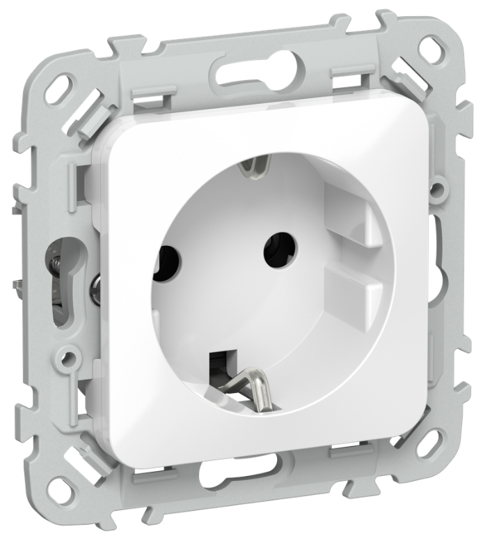 

Розетка с заземлением IEK FI-R11-16-K01 FLITE без защитных шторок 16А РС11-0-ФлБ белый, FI-R11-16-K01