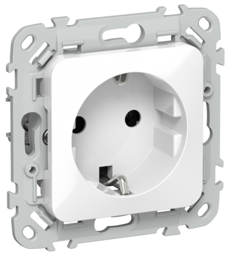 Изображение товара IEK FLITE FI-R11-16-K01 - розетка с заземлением, IP20, белая