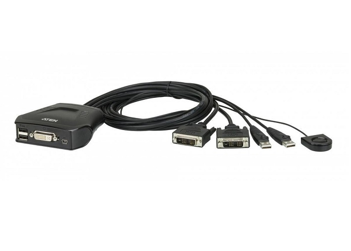

Переключатель Aten CS22D-AT KVM, 1 user USB+DVI-D=>2 cpu USB+DVI-D,со встр.шнурами USB 2x1.2м.,1920x1200, настол., исп.стандарт.шнуры, без OSD, некаск, CS22D-AT