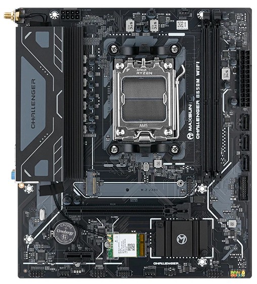 

Материнская плата mATX MAXSUN MS-Challenger B650M WIFI V2 (AM5, AMD B650, 2*DDR5, 4*SATA, M.2, PCIe, 2*USB 2.0, 4*USB 3.2, BT, WiFi, HDMI, DP), MS-Challenger B650M WIFI V2