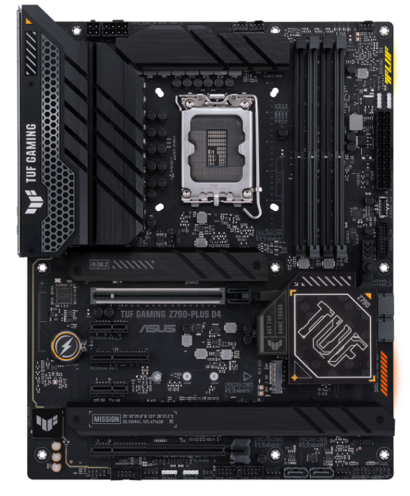 

Материнская плата ATX ASUS TUF GAMING Z790-PLUS D4 (LGA1700, Z790, 4*DDR4 (5333), 4*SATA 6G RAID, 4*M.2, 5*PCIE, 2.5Glan, HDMI, DP, 2*USB Type-C, 6*US, TUF GAMING Z790-PLUS D4