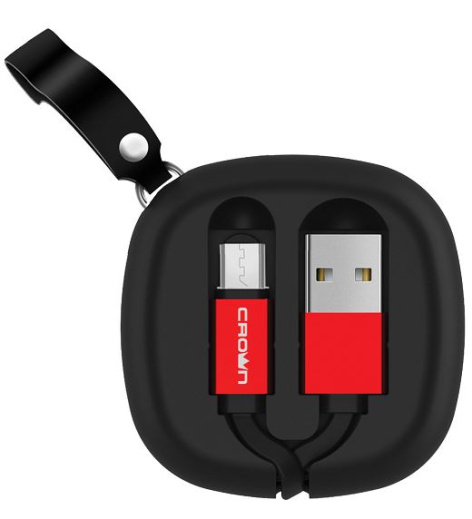 Изображение товара Интерфейсный кабель USB-A - Micro USB Crown CMCU-013М 0.9 м красный черный