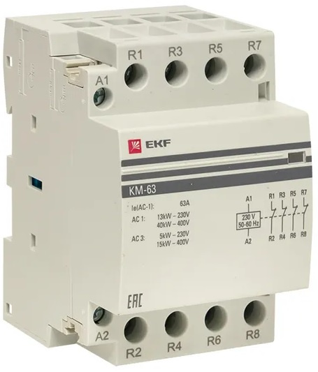 Изображение товара Контактор EKF km-3-63-04 модульный 63 А для промышленных систем