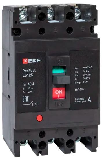 фото Автоматический выключатель в литом корпусе  EKF mccb-125-18-3-40-ls