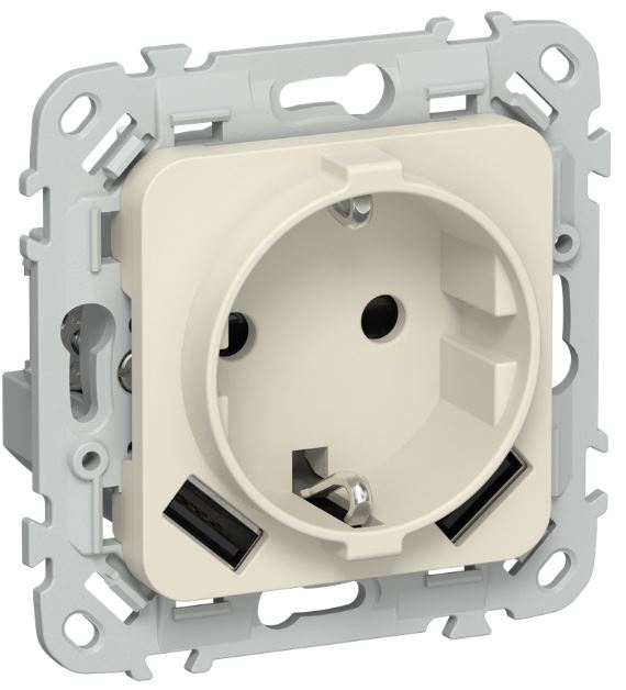 

Розетка с заземлением IEK FI-R14-16-1-U21-D31-K86 FLITE с защитными шторками 16А с USB A+A 3,1А безвинтовое крепление РСЮша11-1-ФлСл сливочный, FI-R14-16-1-U21-D31-K86