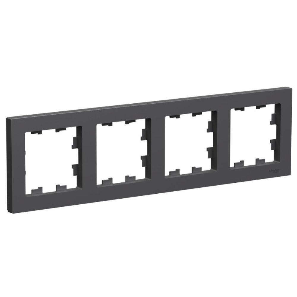 

Рамка четверная Systeme Electric ATN001404 AtlasDesign универсальная, Базальт, ATN001404