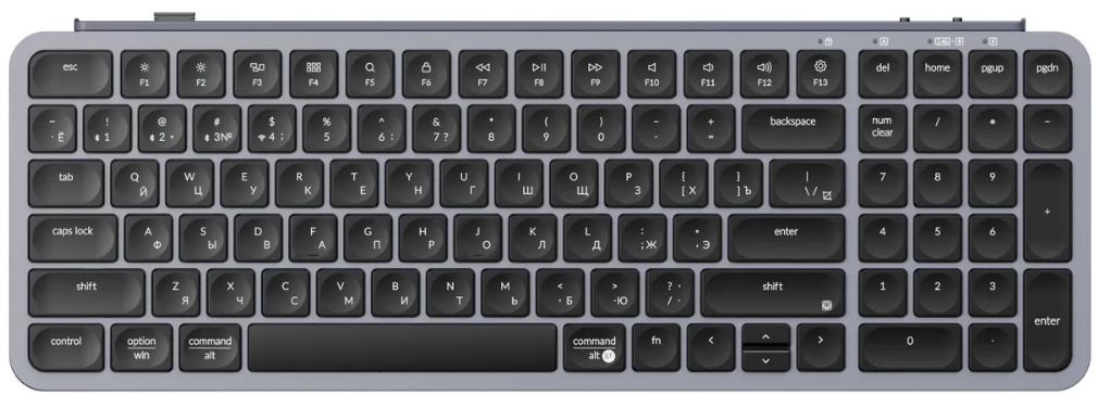 Клавиатура беспроводная Keychron B2 Pro B2P-K1-RU ультратонкая, 98 клавиш, ножничные переключатели, цвет Space Gray