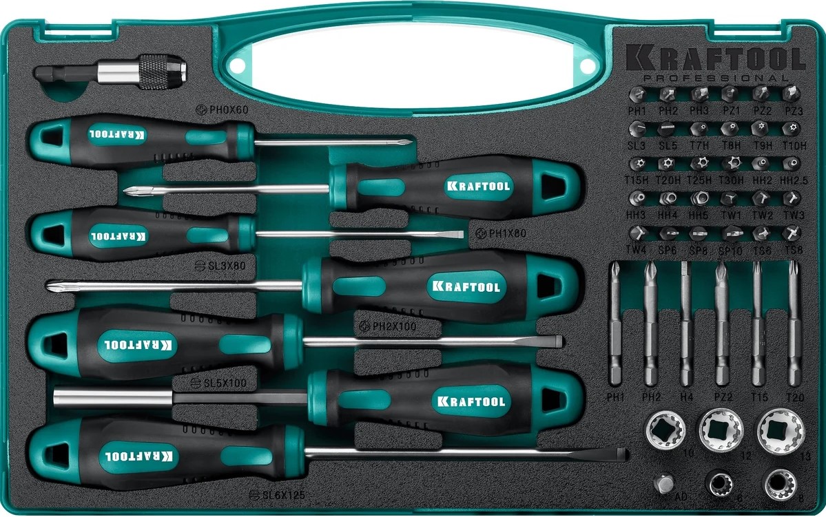 

Набор отверток Kraftool X-Drive-50 25815 Kraftool и насадок 50шт., X-Drive-50