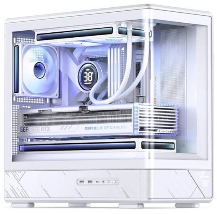 

Корпус mATX JONSBO D200 White без БП, боковая панель из закалённого стекла, 2*USB 3.0, USB Type-C, D200 White