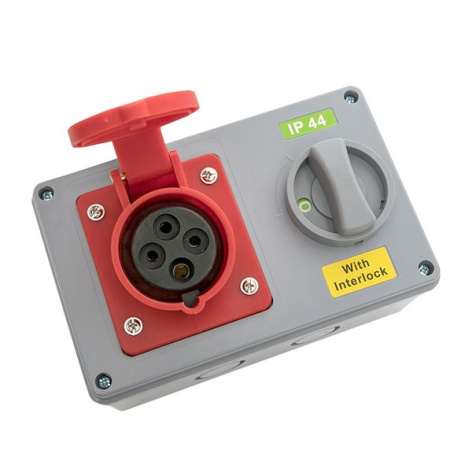 Изображение товара Розетка EKF ps-1414-16-380 с блокировкой и выключателем для промышленного оборудования