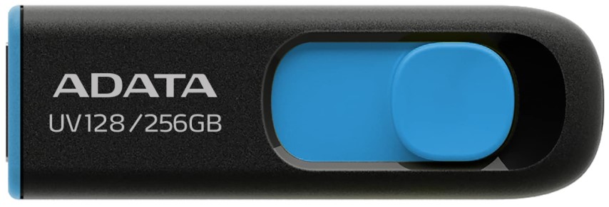 

Накопитель USB 2.0 ADATA AUV128-256G-RBE BLACK+BLUE RETAIL, AUV128-256G-RBE