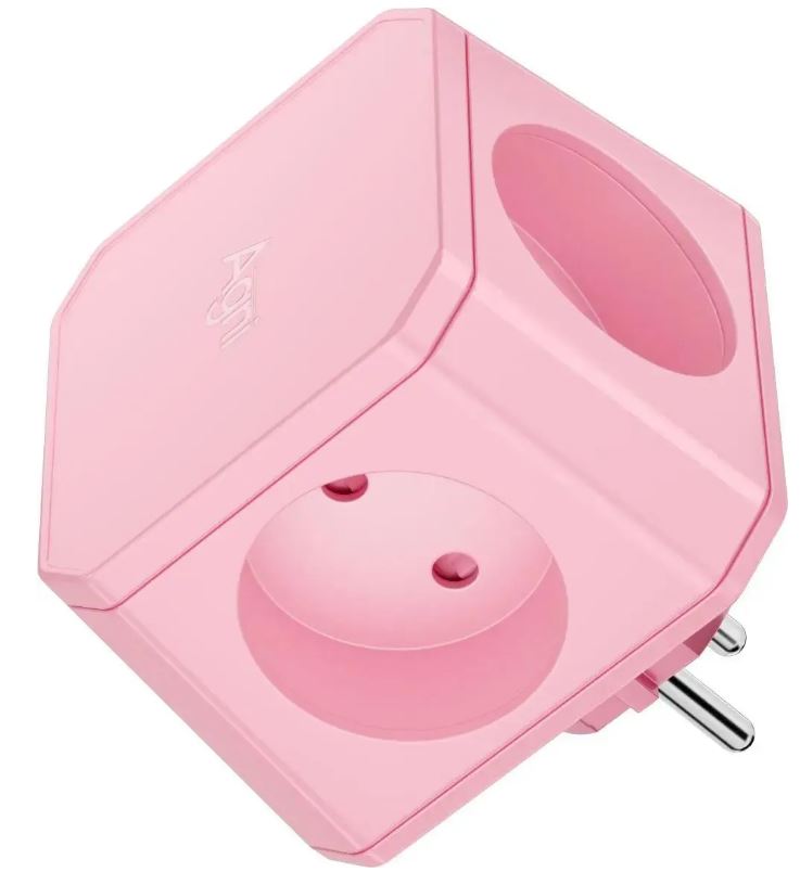 

Тройник AGNI TP-WJ4E-pink 4 розетки, 16А, 4000Вт, 220-250В, розовый, TP-WJ4E-pink