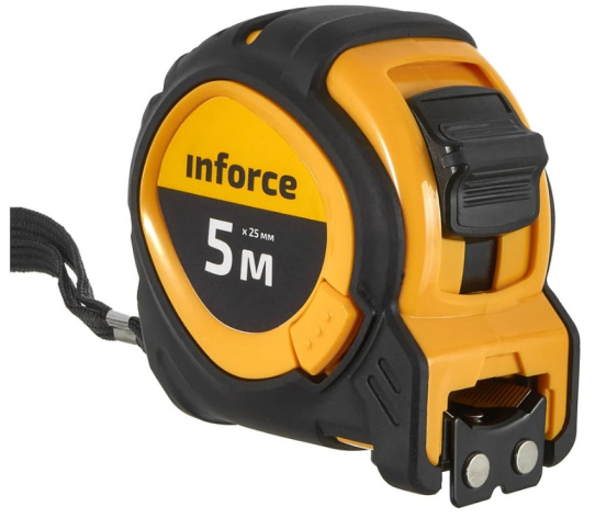 Изображение товара Профессиональная строительная рулетка Inforce 06-11-70 5 м с магнитным зацепом