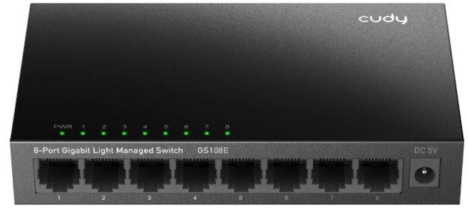 

Коммутатор управляемый Cudy GS108E 8-Port Gigabit Light, 8 10/100/1000M RJ45 Ports, Desktop Metal Case, Power Saving, Plug & Play, Local management vi, GS108E
