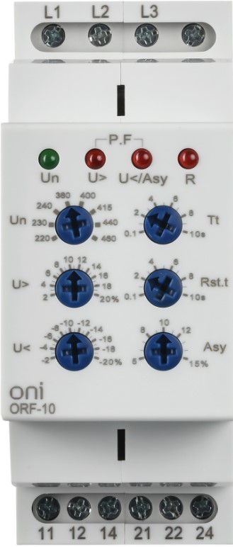 

Реле контроля фаз ONI ORF-10-220-460VAC ORF-10 3 фазы 2 контакта 220-460В AC, ORF-10-220-460VAC