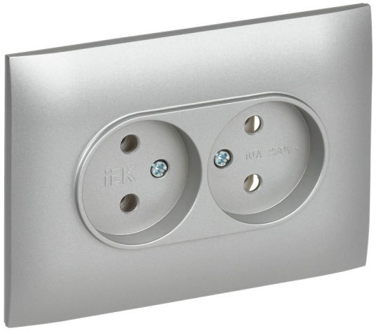 фото Розетка двухместная без заземления в сборе IEK SK-R20-10-K23-F в Ростове-на-Дону