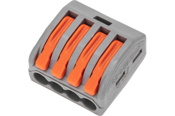 

Клемма Rexant 07-5254-4 универсальная СМК 222-414, 4-проводная серая 0,08-2,5/4 мм2, 07-5254-4