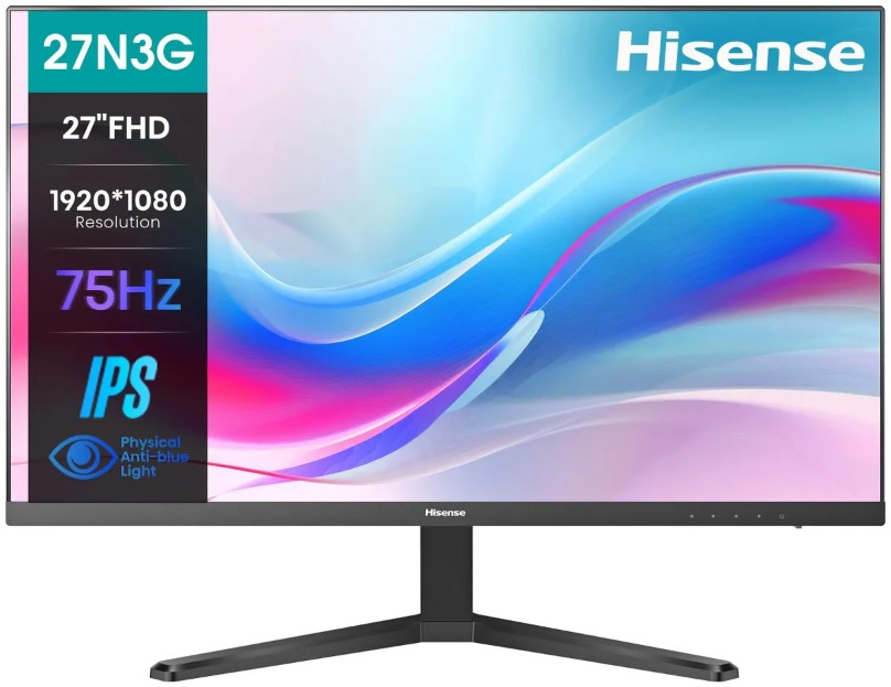 

Монитор 27" Hisense 27N3G black, IPS, FHD, 5ms, 250cd, 75Hz, HDMI, VGA, 27N3G