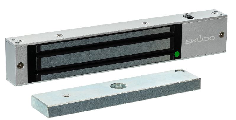 Замок электромагнитный Skudo SK-EL280A-M 12В/24В DC не более 430мА (12В)/290мА (24В), усилие 280-300 кг. Планка в комплекте.