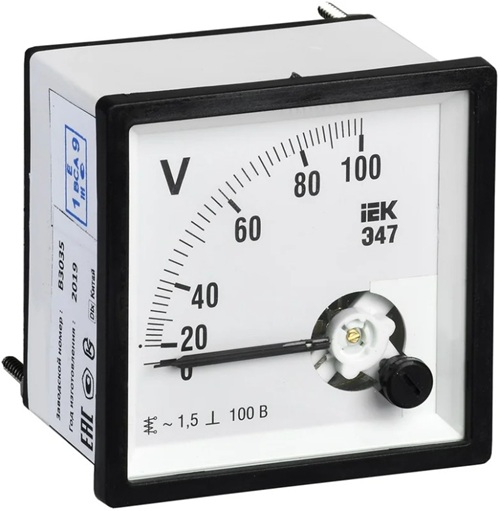 

Вольтметр IEK IPV20-6-0100-E Э47 100В кл. точн. 1,5 96х96мм, IPV20-6-0100-E