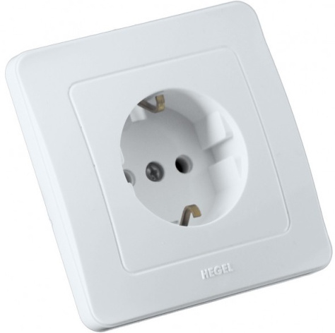 Изображение товара Розетка с заземлением HEGEL РС16-311 для внутренней установки