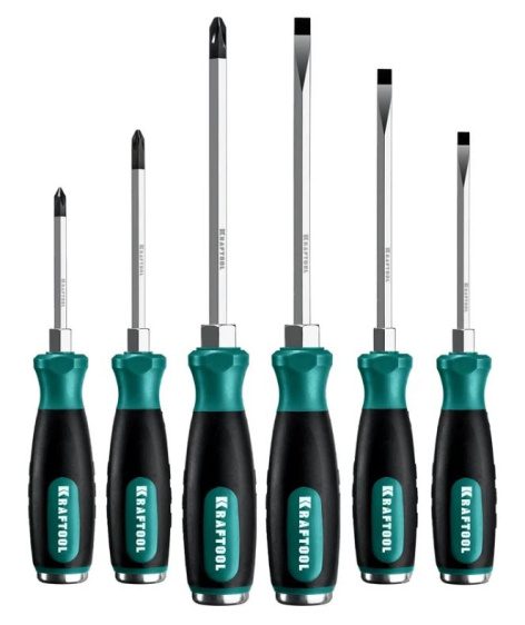 Изображение товара Набор ударных отверток Kraftool Impact 6 предметов профессиональный