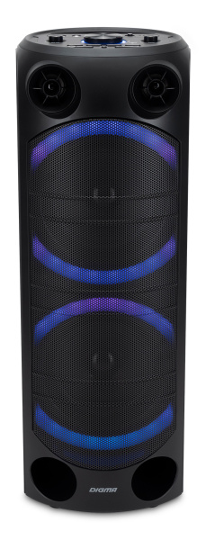 Изображение товара Портативная акустика Digma D-MC1720 с Bluetooth, радио и подсветкой Черный