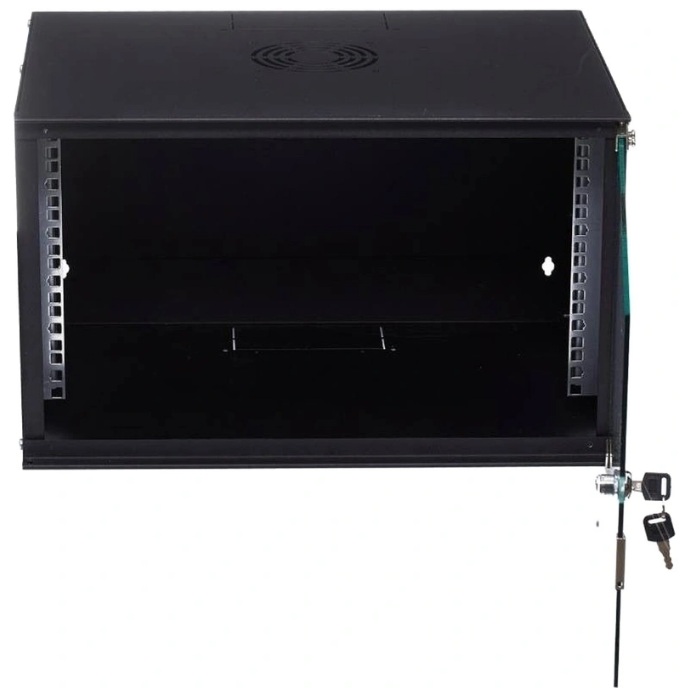 

Шкаф настенный 19", 6U Neomax NM-CBWM-6U5240GKL-301-BK стеклянная дверь, замок-ключ, разборный, цвет черный, NM-CBWM-6U5240GKL-301-BK