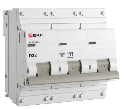 

Автоматический выключатель EKF mcb47100m-3-32D-pro 3P 32А (D) 10kA ВА 47-100M без тепл. расцепит. PROxima, mcb47100m-3-32D-pro