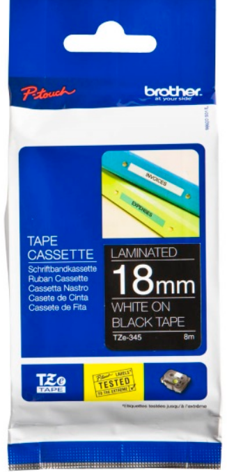 

Наклейка Brother TZE345 Наклейка ламинированная TZ-E345 (18 мм бел/черн, TZ-345), TZE345