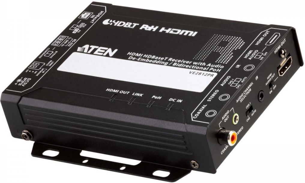 

Приемник Aten VE2812PR-AT-G HDMI HDBaseT с извлекателем звука/двунаправленным PoH (4K 100 м) (HDBaseT Class A), VE2812PR-AT-G