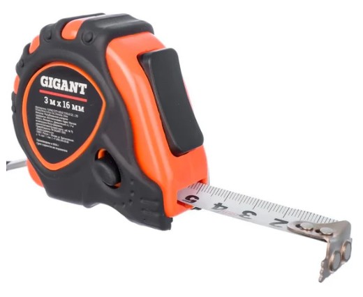 

Рулетка Gigant GMT 316 измерительная 3x16мм с магнитным захватом, GMT 316